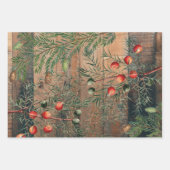 Weihnachten Rustikales Holz frohe Weihnachten Geschenkpapier Set (Vorderseite)