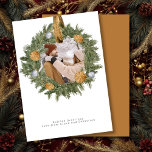Weihnachten Rustikales Kranz-Foto Personalisiert<br><div class="desc">Ferien Winter Rustikale Weihnachtskraut Foto Personalisierte Karte - Holiday Foto Card aus Ricaso - dieses Foto Personalisierte Karte ist sicher ein Hit mit Familie und Freunden .. einfach Ihren eigenen Text und zwei Fotos hinzufügen - Senden Sie Ihre Grüße im Stil dieses Urlaubs mit einer personalisierten Karte mit einem atemberaubenden...</div>