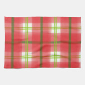 Weihnachten Rustikales Rotes Grün Kariert Geschirrtuch (Horizontal)