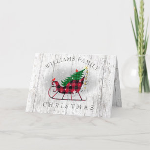 Weihnachten Rustikales Schlittenbaum Familie