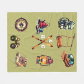 Weihnachten Rustikales Skihütte Ursprüngliches Oli Fleecedecke (Vorderseite (Horizontal))