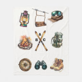 Weihnachten Rustikales Skilauf Initial Outdoor Whi Fleecedecke (Vorderseite)