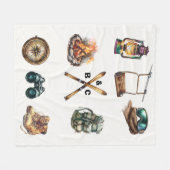 Weihnachten Rustikales Skilauf Initial Outdoor Whi Fleecedecke (Vorderseite (Horizontal))