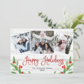 Weihnachten Rustikales Weißholz 3 FOTO Gruß (Stehend Vorderseite)