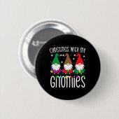 Weihnachten S für Familiengeschenke Niedlich Gnome Button (Vorne & Hinten)
