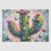 Weihnachten Saguaro Cactus Whimsical Decoupage Seidenpapier (Vorderseite)