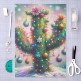 Weihnachten Saguaro Cactus Whimsical Decoupage Seidenpapier
