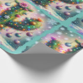 Weihnachten Saguaro Cactus Whimsical Snowflakes Geschenkpapier (Ecke)