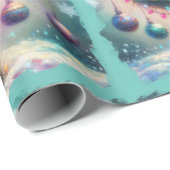 Weihnachten Saguaro Cactus Whimsical Snowflakes Geschenkpapier (Rolleneckpunkt)