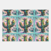 Weihnachten Saguaro Cactus Whimsical Snowflakes Geschenkpapier Set (Vorderseite 3)