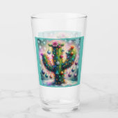 Weihnachten Saguaro Cactus Whimsical Snowflakes Glas (Vorderseite)