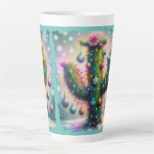 Weihnachten Saguaro Cactus Whimsical Snowflakes Milchtasse (Vorderseite)
