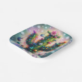 Weihnachten Saguaro Cactus Whimsical Snowflakes Pappteller (Gewinkelt)