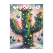 Weihnachten Saguaro Cactus Whimsical Snowflakes