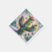 Weihnachten Saguaro Cactus Whimsical Snowflakes Serviette (Ecke)