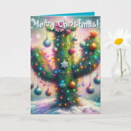 Weihnachten Saguaro Cactus Whimsical Weihnachten Karte