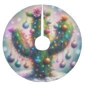 Weihnachten Saguaro Tree Cactus Whimsical Aquamari Polyester Weihnachtsbaumdecke (Vorderseite)