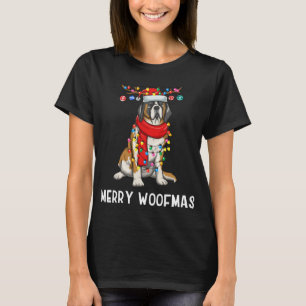Weihnachten Saint Bernard Dog Holiday Lights Merry T-Shirt