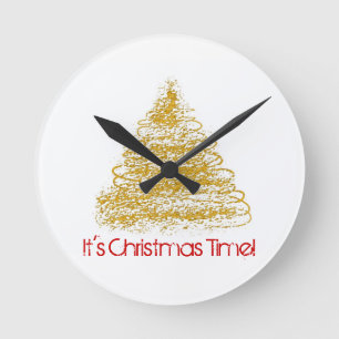 Weihnachten - Saisonale Baumuhr Runde Wanduhr