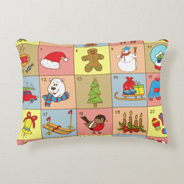 Weihnachten: Sammlung von Doodle-Elementen Dekokissen (Vorderseite)