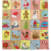 Weihnachten: Sammlung von Doodle-Elementen Duschvorhang (Vorderseite)