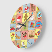 Weihnachten: Sammlung von Doodle-Elementen Große Wanduhr (Winkel)