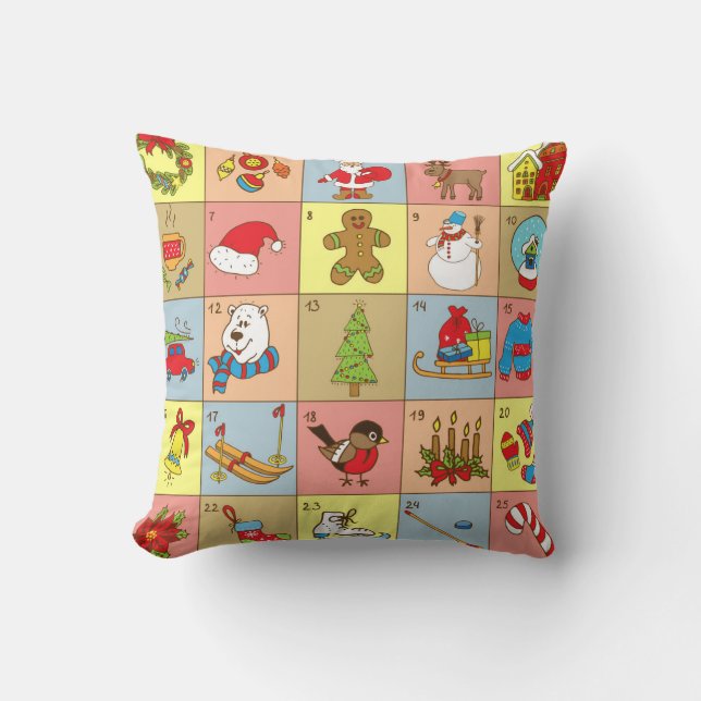 Weihnachten: Sammlung von Doodle-Elementen Kissen (Vorderseite)