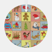 Weihnachten: Sammlung von Doodle-Elementen Ornament Aus Glas (Rückseite)