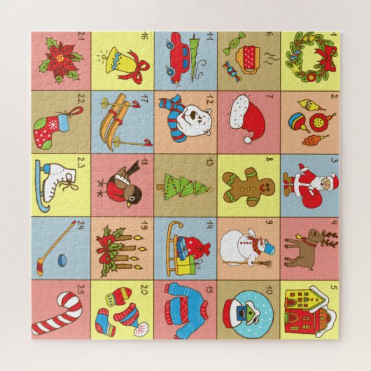 Weihnachten: Sammlung von Doodle-Elementen Puzzle (Horizontal)