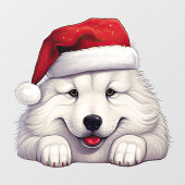 Weihnachten Samoyed Window Cloning Fensteraufkleber (Blatt)