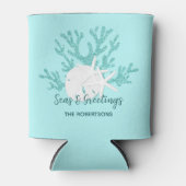 Weihnachten Sand Dollar Starfish Aqua Blue Dosenkühler (Vorderseite)