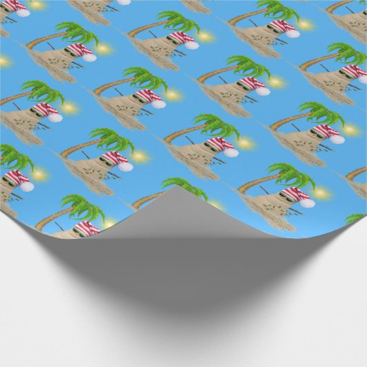Weihnachten Sandman und Palm Tree Geschenkpapier (Ecke)