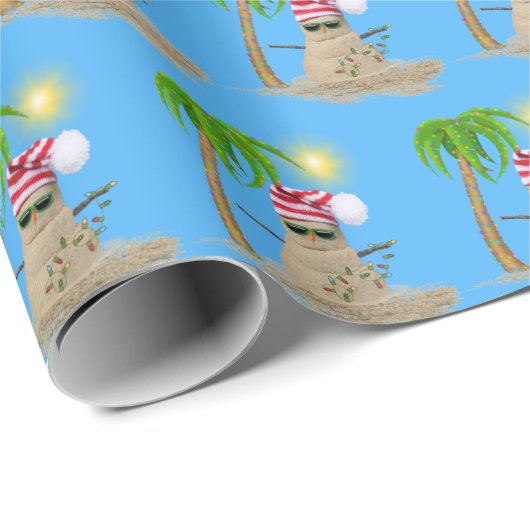 Weihnachten Sandman und Palm Tree Geschenkpapier (Rolleneckpunkt)