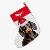 Weihnachten Sanfte Dackel Weihnachtsmann mit Hunde Großer Weihnachtsstrumpf (Rückseite (Hängend))