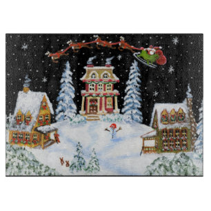 Weihnachten, Sankt, Klaus, Ausschnitt, Brett, Ren Schneidebrett