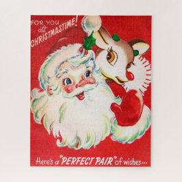 Weihnachten Sankt und retro Vintages Puzzlespiel Puzzle
