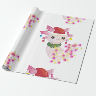 Weihnachten santa axolotl geschenkpapier