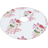 Weihnachten santa axolotl polyester weihnachtsbaumdecke (Schrägansicht)