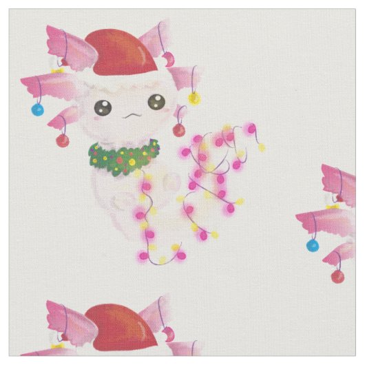 Weihnachten santa axolotl stoff (Nahaufnahme)
