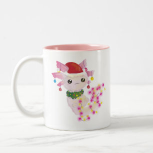 weihnachten santa axolotl zweifarbige tasse