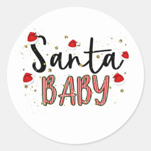 Weihnachten Santa Baby Festlich Feierlich Typ Runder Aufkleber