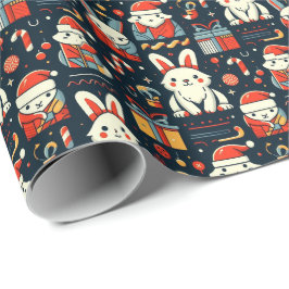 Weihnachten Santa Bunnies Rumänische Flaggenfarben Geschenkpapier