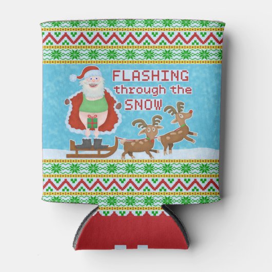 Weihnachten | Santa Claus blinkt Thru Snow Dosenkühler (Vorderseite)