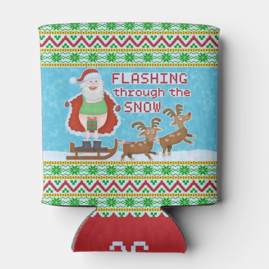 Weihnachten | Santa Claus blinkt Thru Snow Dosenkühler (Rückseite)