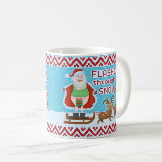 Weihnachten | Santa Claus blinkt Thru Snow Kaffeetasse (VorderseiteRechts)