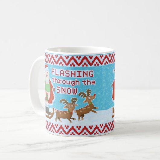 Weihnachten | Santa Claus blinkt Thru Snow Kaffeetasse (Vorderseite Links)