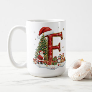 Weihnachten Santa Claus Elf Pinguin Alphabet F Kaffeetasse
