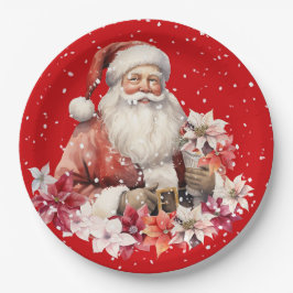 Weihnachten Santa Claus Feiertag Pappteller