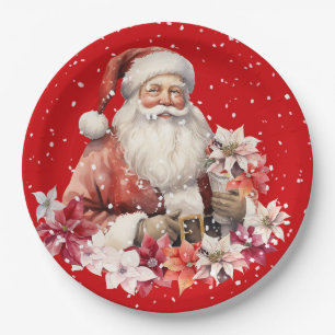 Weihnachten Santa Claus Feiertag Pappteller