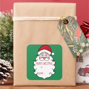 Weihnachten Santa Claus Geschenk-Anhänger-Aufklebe Quadratischer Aufkleber